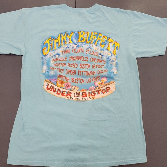 2010 Jimmy Buffett Under the bigtop Concert Tour Band T Shirt Medium - Picture 1 of 4